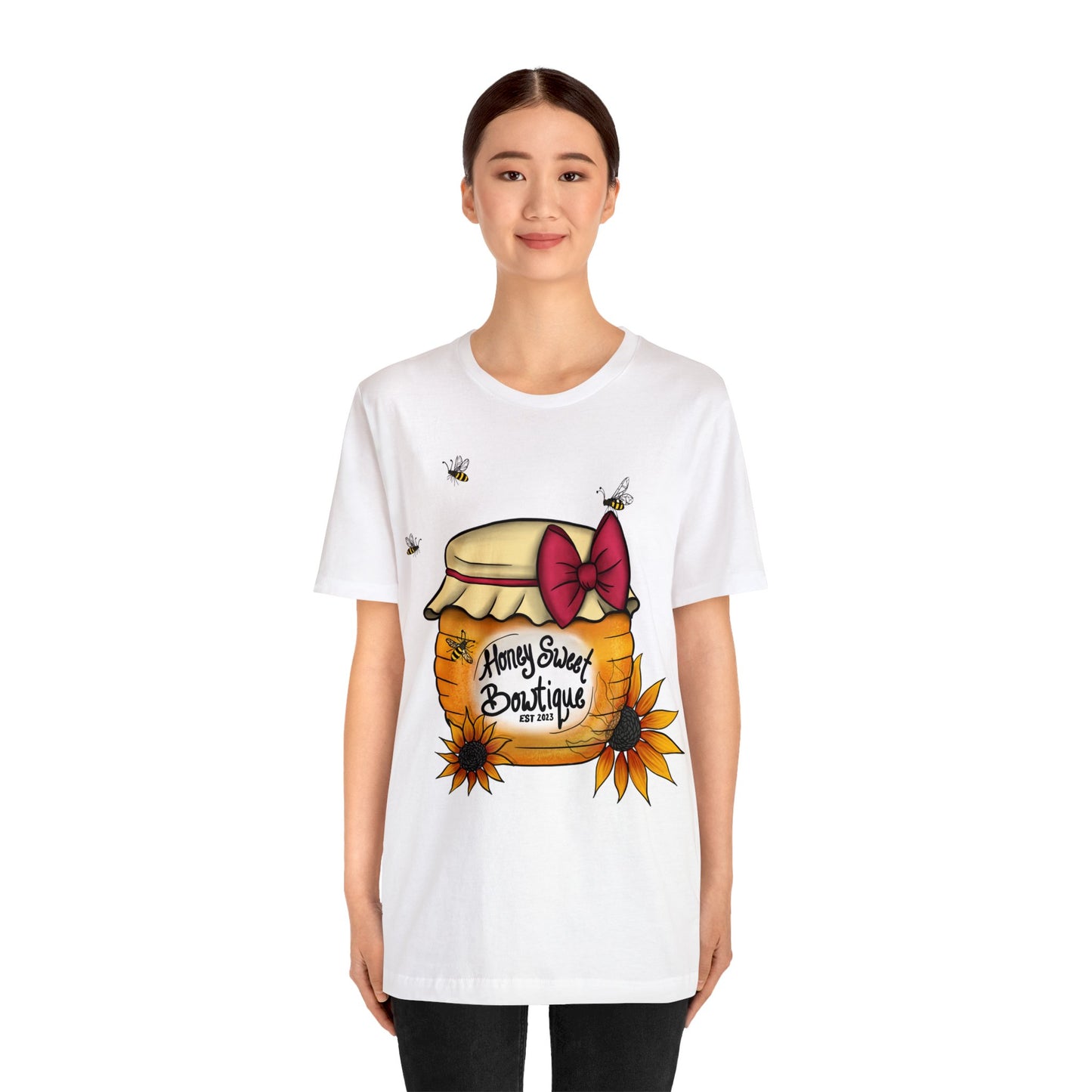 Honey Sweet Bowtique, Branded Unisex Jersey Short Sleeve Tee