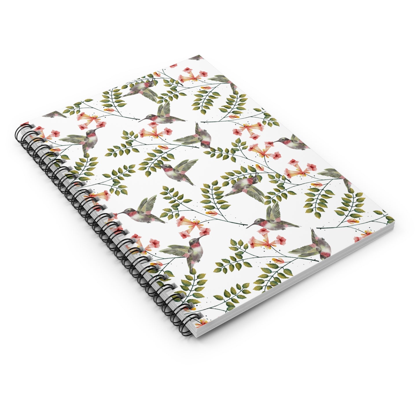 Hummingbirds and Honeysuckles, Spiral Notebook - Ruled Line