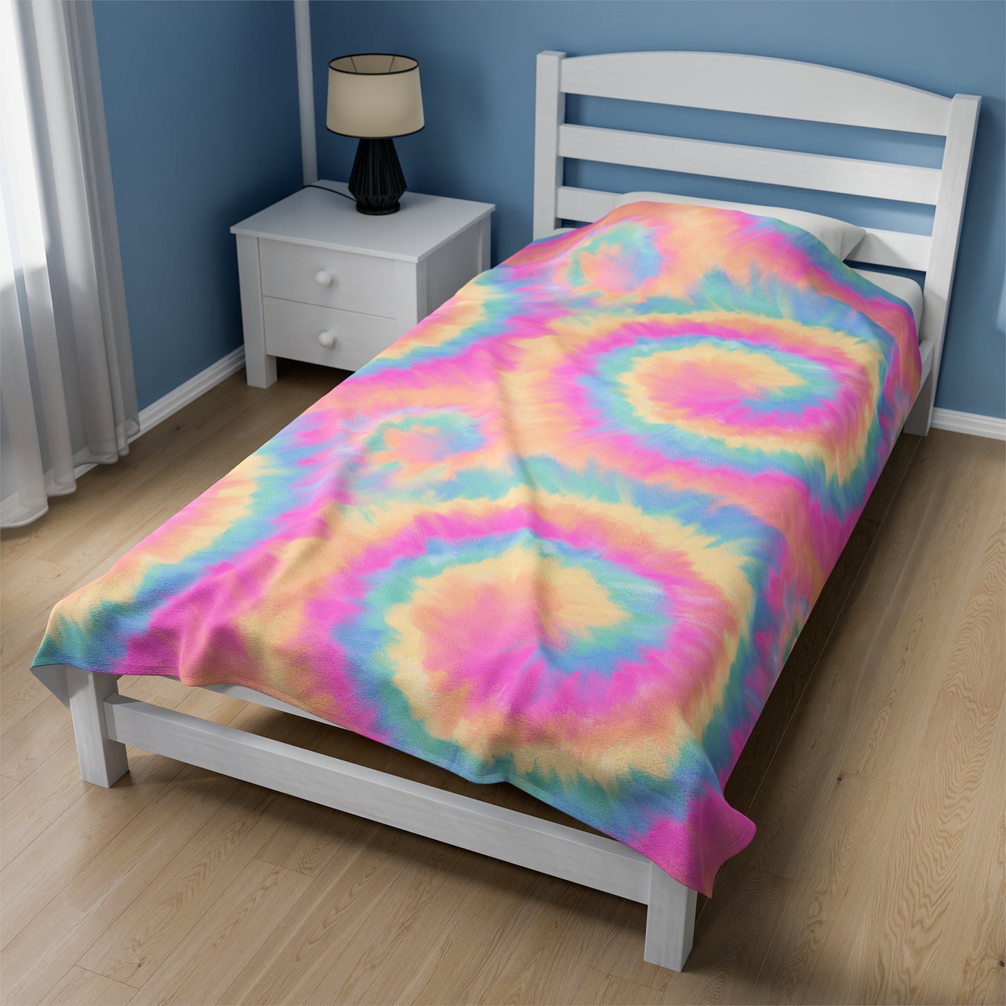 Rainbow Tie Dye, Velveteen Plush Blanket