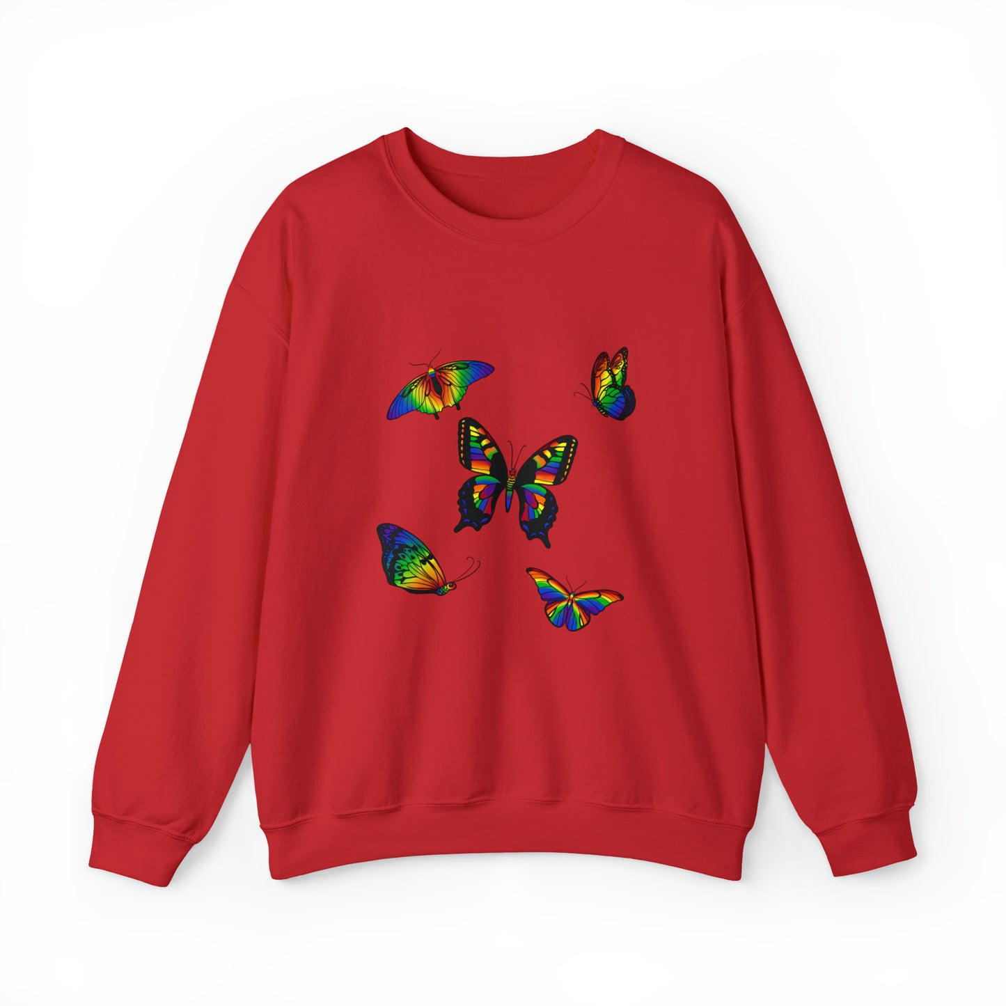 Rainbow Butterflies (Exclusive Design, Only At HSB), Unisex Heavy Blend™ Crewneck Sweatshirt