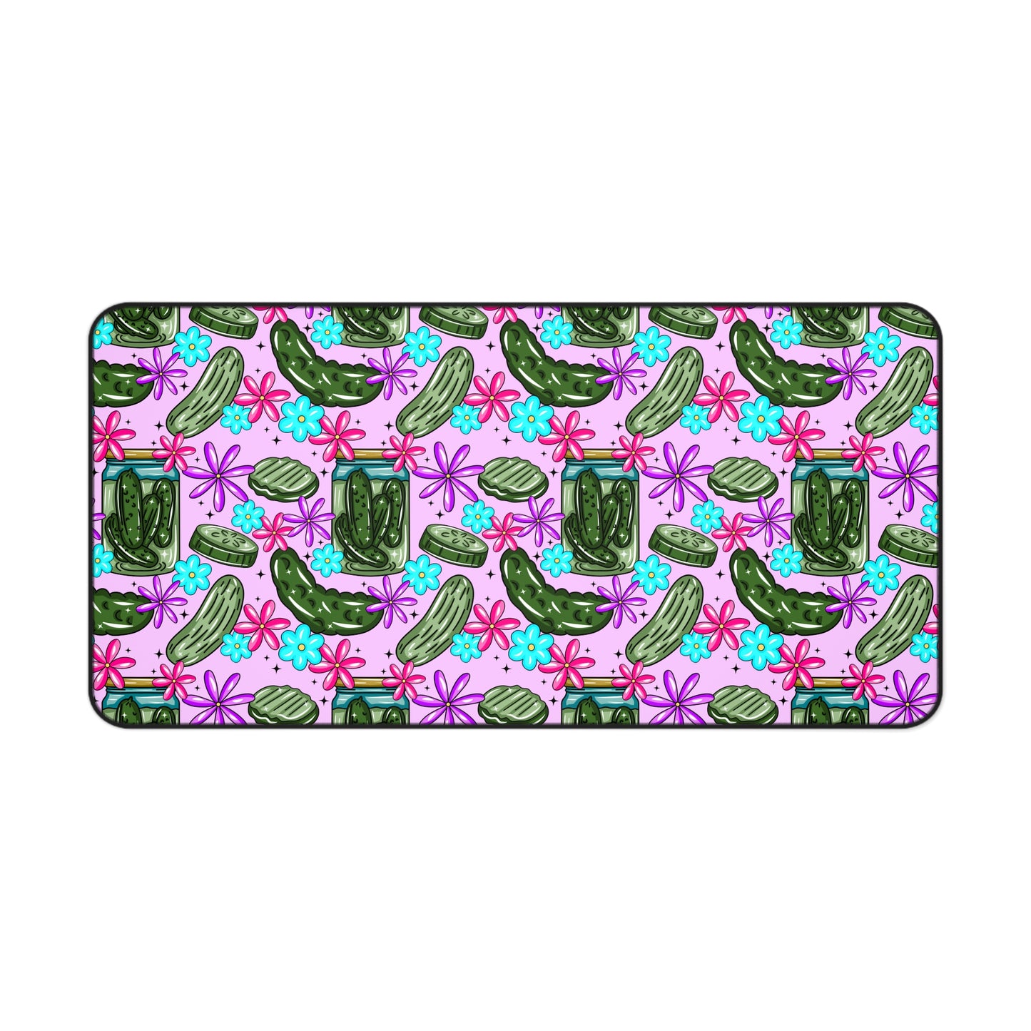 Pickle Floral, Cute Pickle Desk Mat