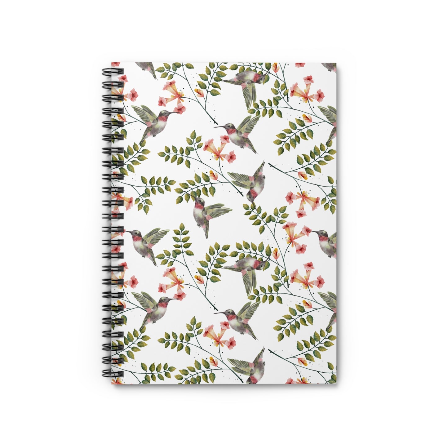 Hummingbirds and Honeysuckles, Spiral Notebook - Ruled Line