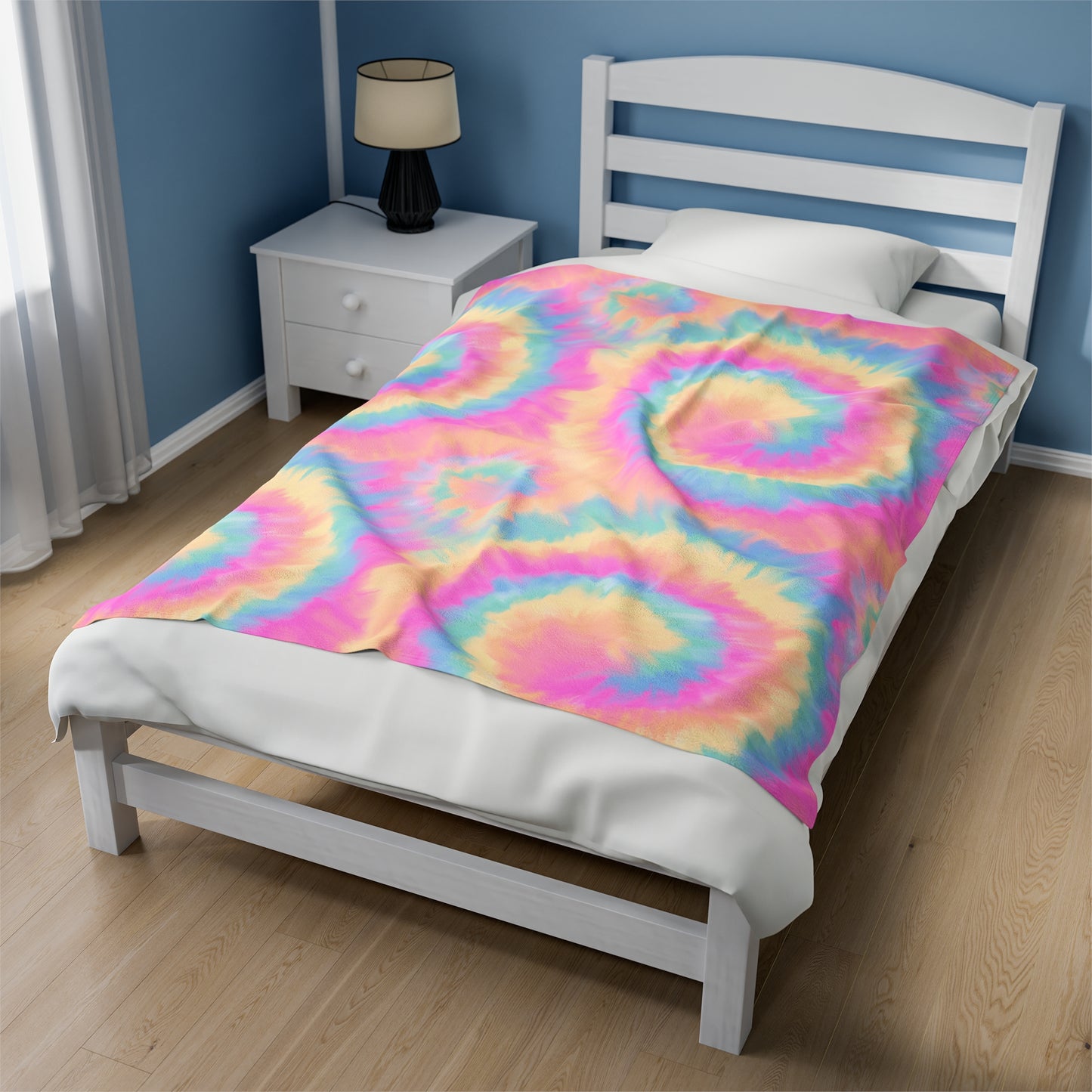 Rainbow Tie Dye, Velveteen Plush Blanket