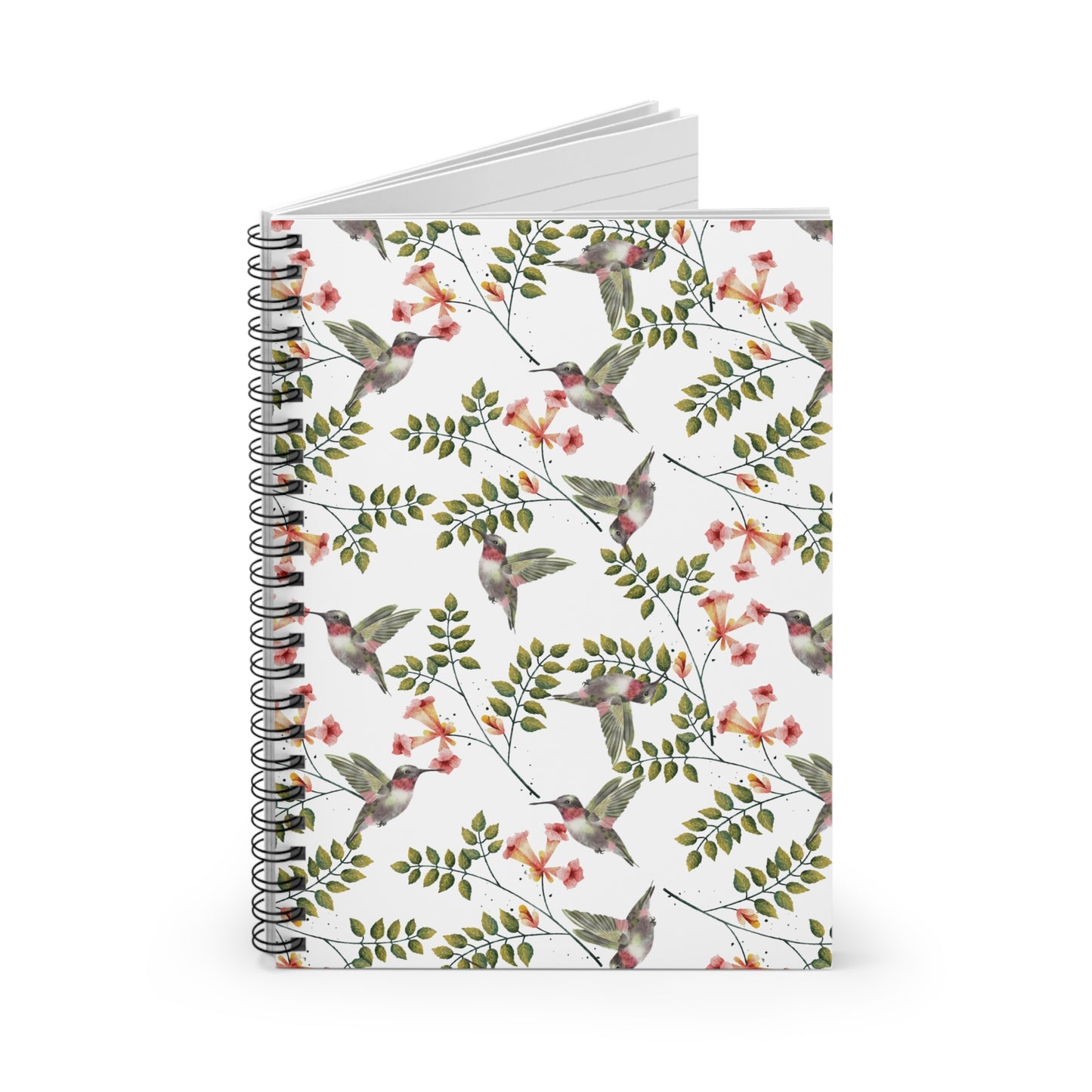 Hummingbirds and Honeysuckles, Spiral Notebook - Ruled Line