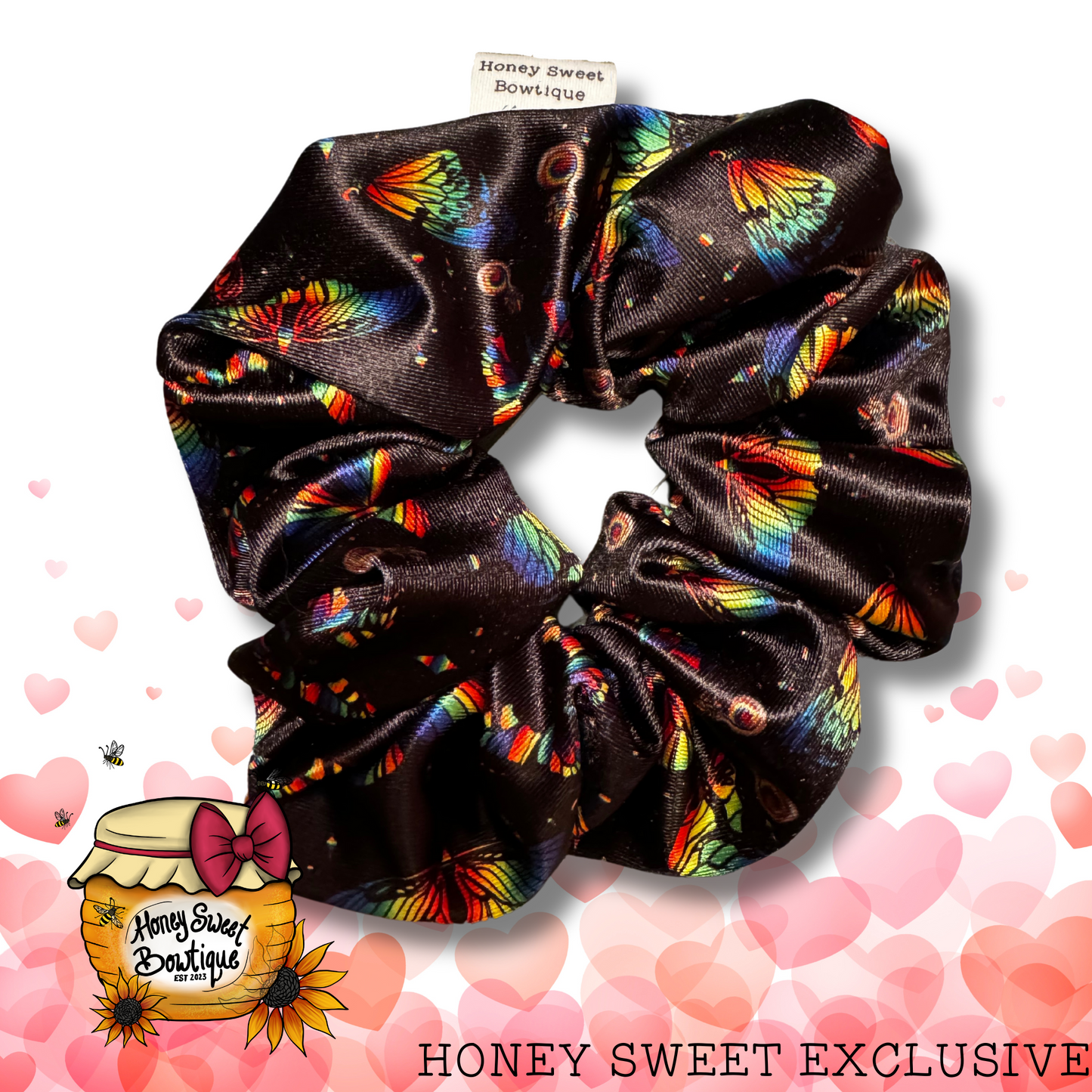 Rainbow Butterflies Scrunchie — HSB exclusive print RTS