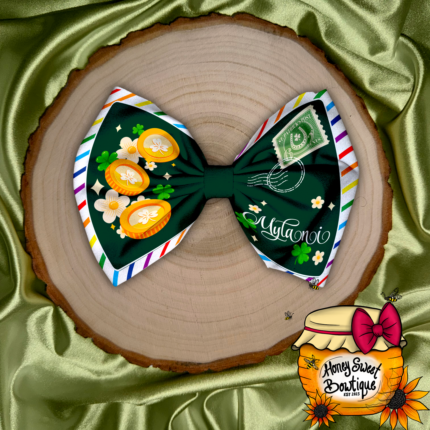 St. Patty’s Letter Custom Name Bow