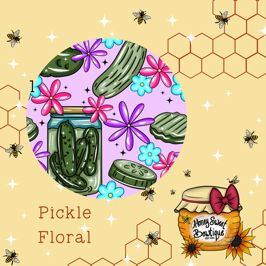 Pickle Floral Scrunchies