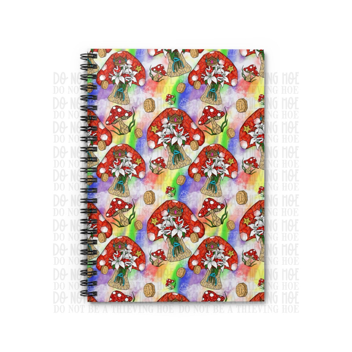 Stained Glass Mushrooms, Spiral Notebook - Ruled Line